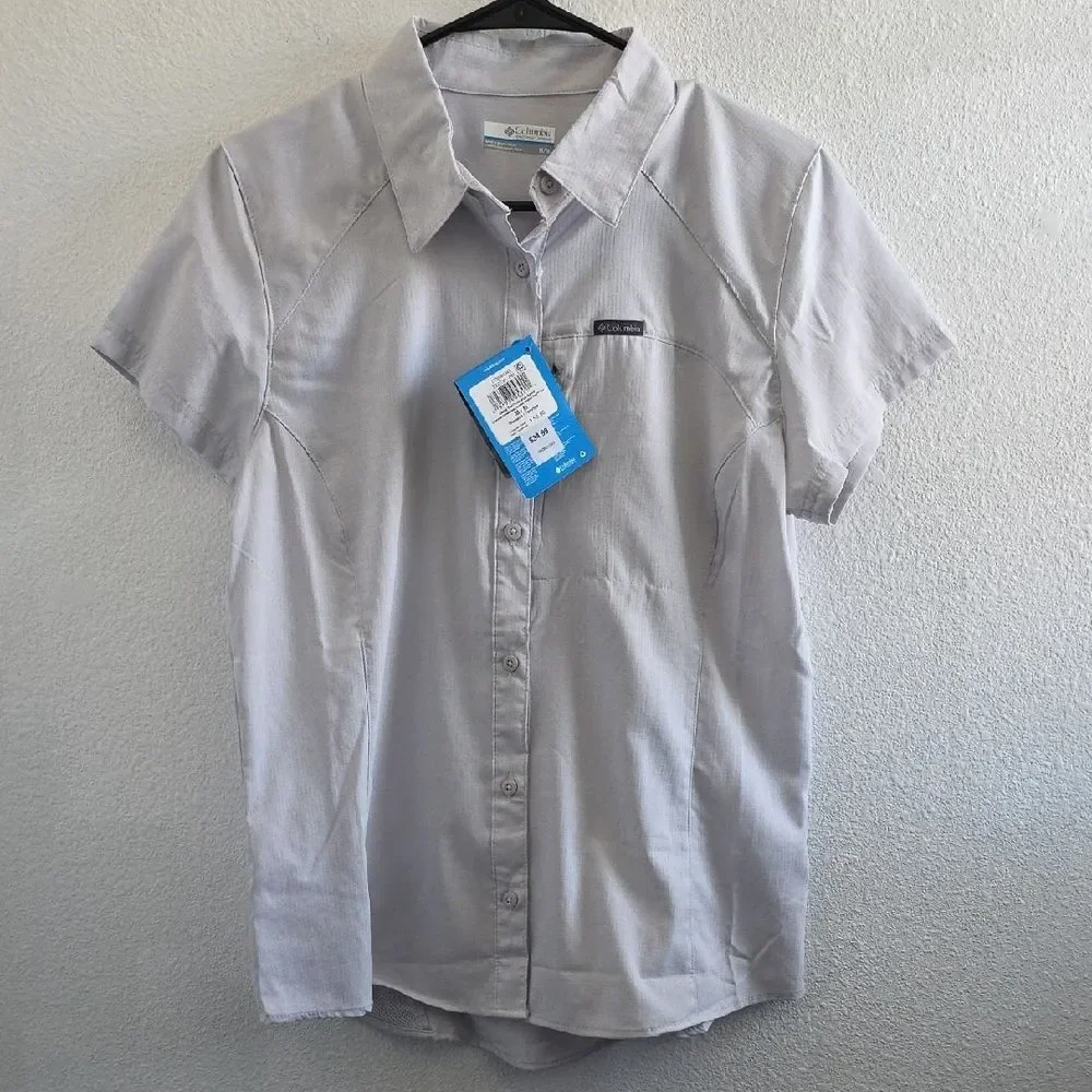 Columbia Kestrel Trail Shirt Light Grey Size M - Picture 1 of 9